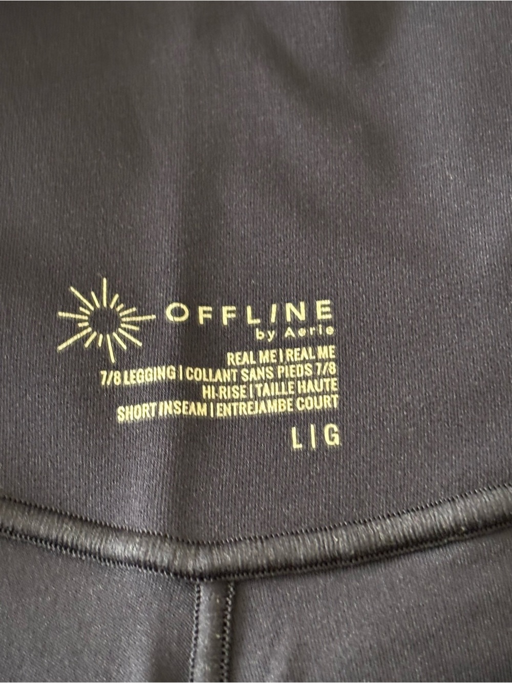 OFFLINE by Aerie Real Me 7/8 Hi-Rise Crossover Leggings Navy Size L Short - Picture 4 of 4